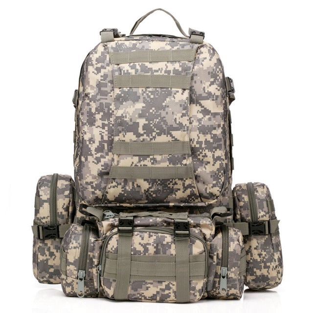 55L Outdoor Sport Wearproof Tactical Backpack hiking Rucksack mountaineering climbing Bag
