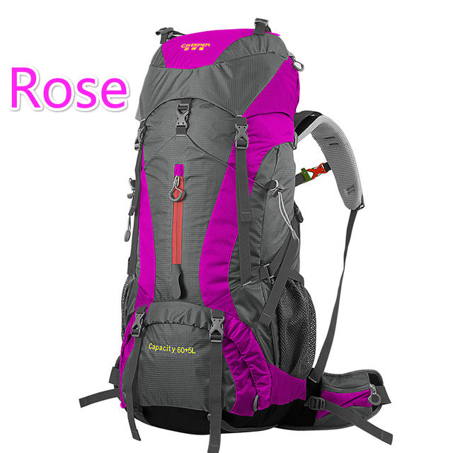 60+5L Professional Waterproof Rucksack Hiking Backpack Mountaineering Bag